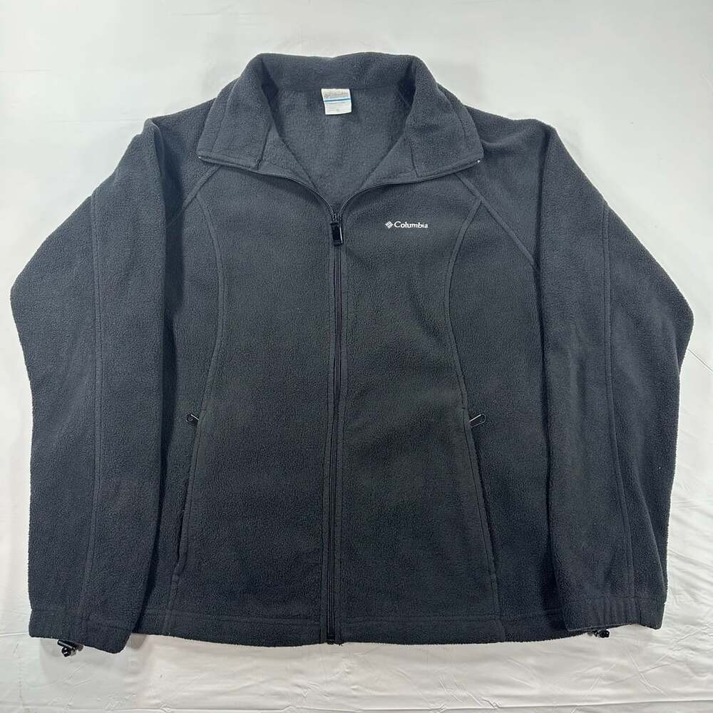 Columbia Women's Benton Springs Full-Zip Fleece Jacket Black Size XL Soft
